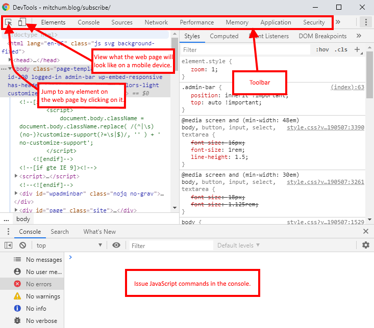 How To Use Your Browser's Developer Tools - Mitchum.Blog